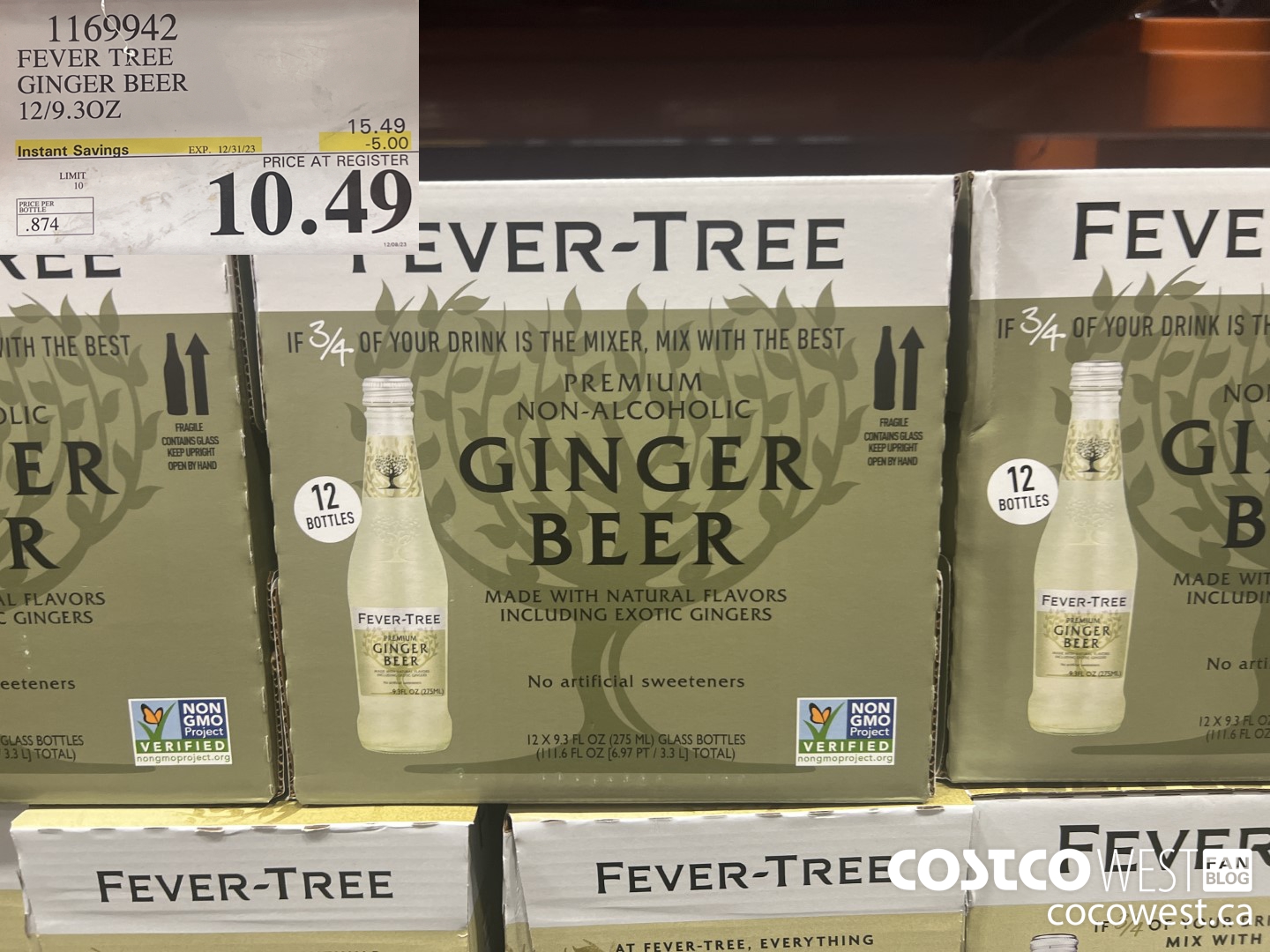 1169942 FEVER TREE GINGER BEER 12 PACK 9.3 OUNCES ($5.00 INSTANT SAVINGS EXPIRES ON 2023-12-31) $10.49