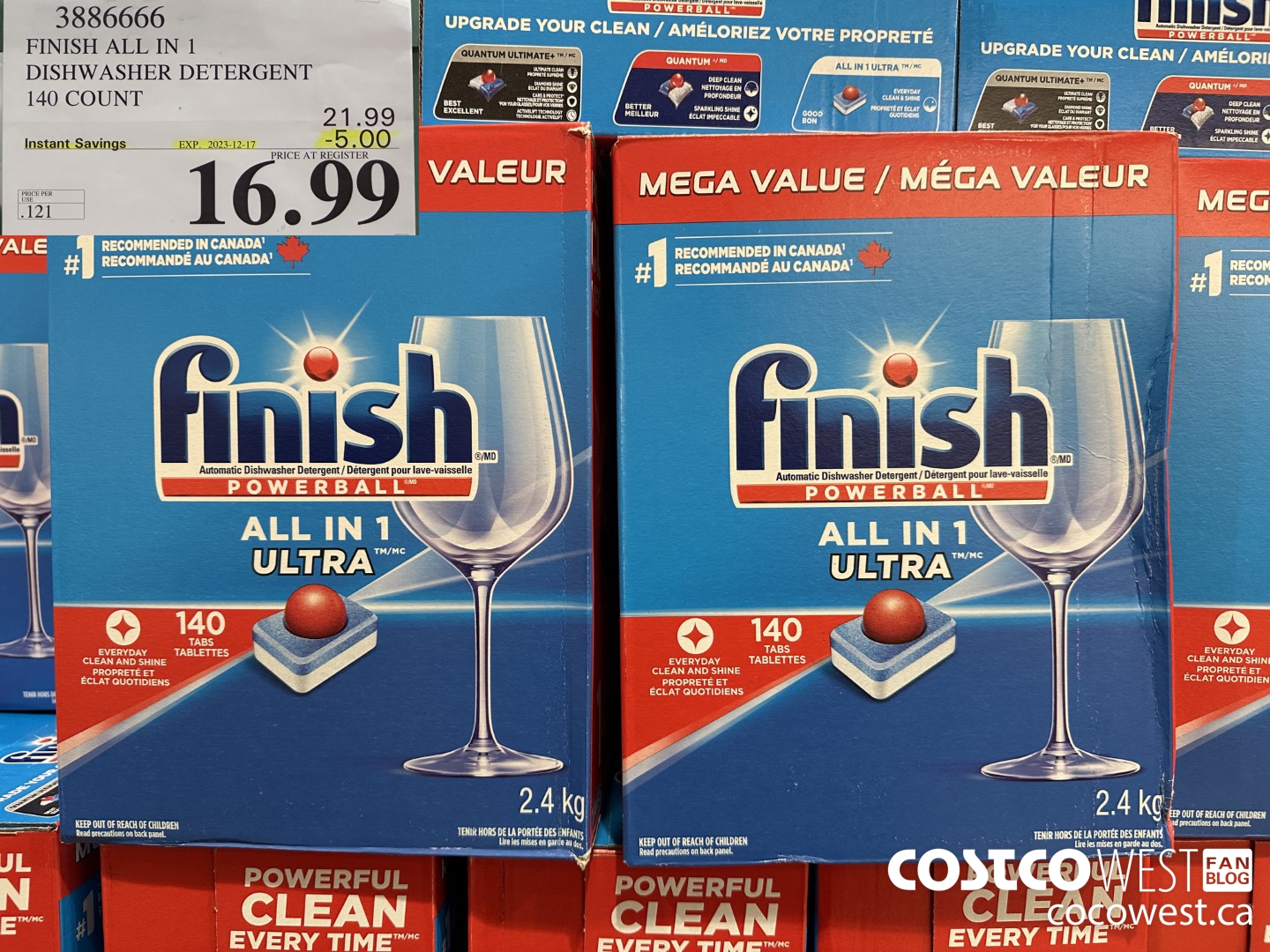 3886666 FINISH ALL IN 1 DISHWASHER DETERGENT 140 COUNT ($5.00 INSTANT SAVINGS EXPIRES ON 2023-12-17) $16.99