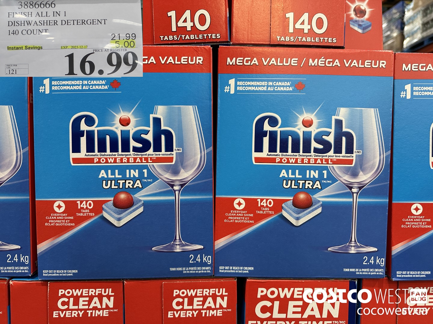 3886666 FINISH ALL IN 1 DISHWASHER DETERGENT 140 COUNT ($5.00 INSTANT SAVINGS EXPIRES ON 2023-12-17) $16.99