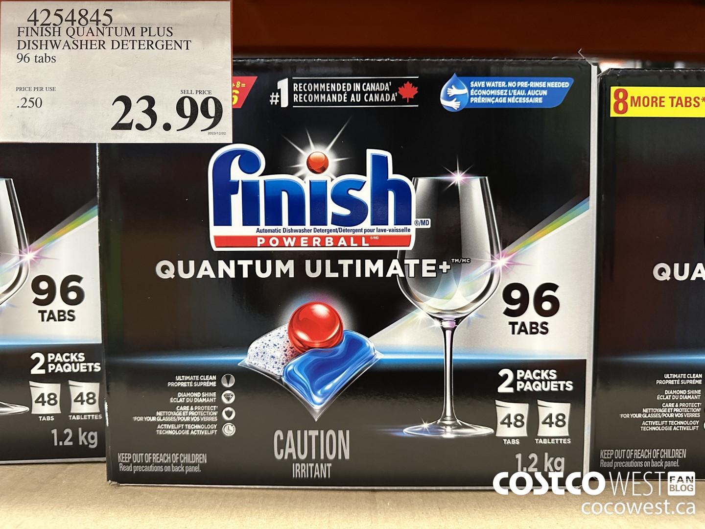 4254845 FINISH QUANTUM PLUS DISHWASHER DETERGENT 96 TABS $23.99