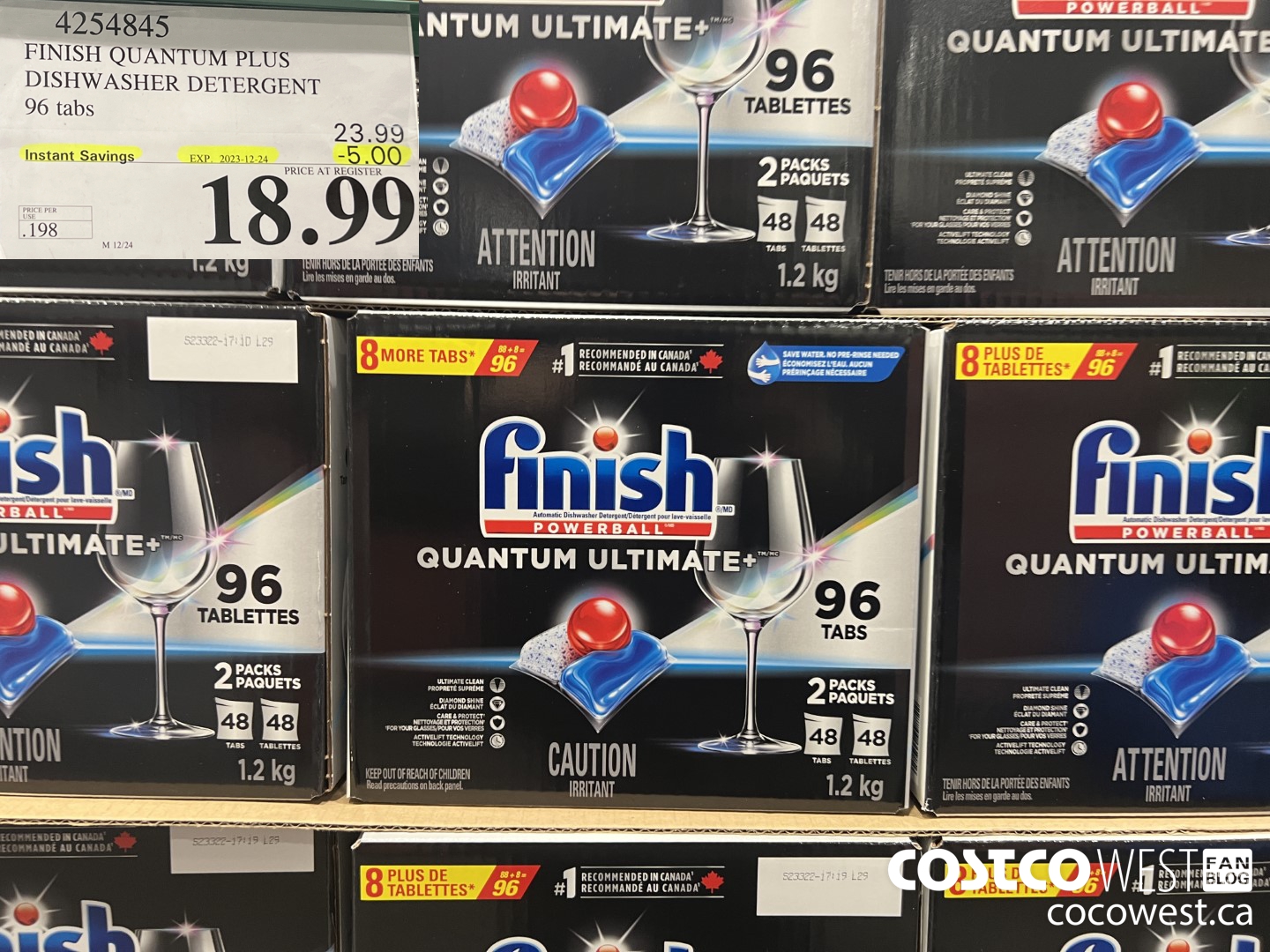 4254845 FINISH QUANTUM PLUS DISHWASHER DETERGENT 96 TABS ($5.00 INSTANT SAVINGS EXPIRES ON 2023-12-24) $18.99