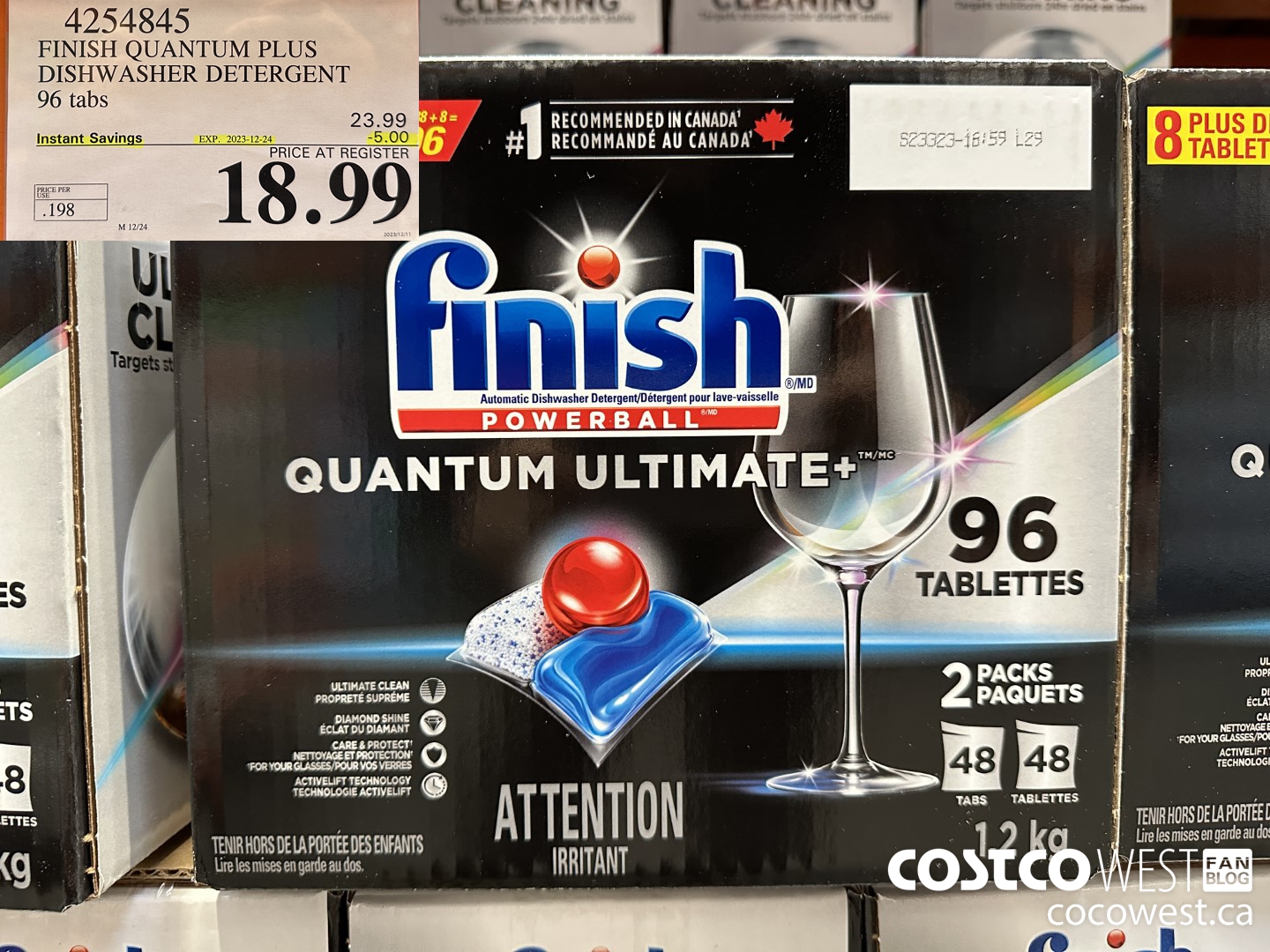 4254845 FINISH QUANTUM PLUS DISHWASHER DETERGENT 96 TABS ($5.00 INSTANT SAVINGS EXPIRES ON 2023-12-24) $18.99