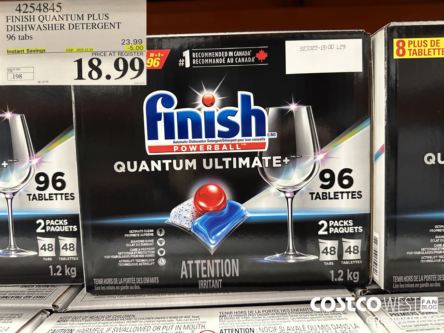 4254845 FINISH QUANTUM PLUS DISHWASHER DETERGENT 96 TABS ($5.00 INSTANT SAVINGS EXPIRES ON 2023-12-24) $18.99