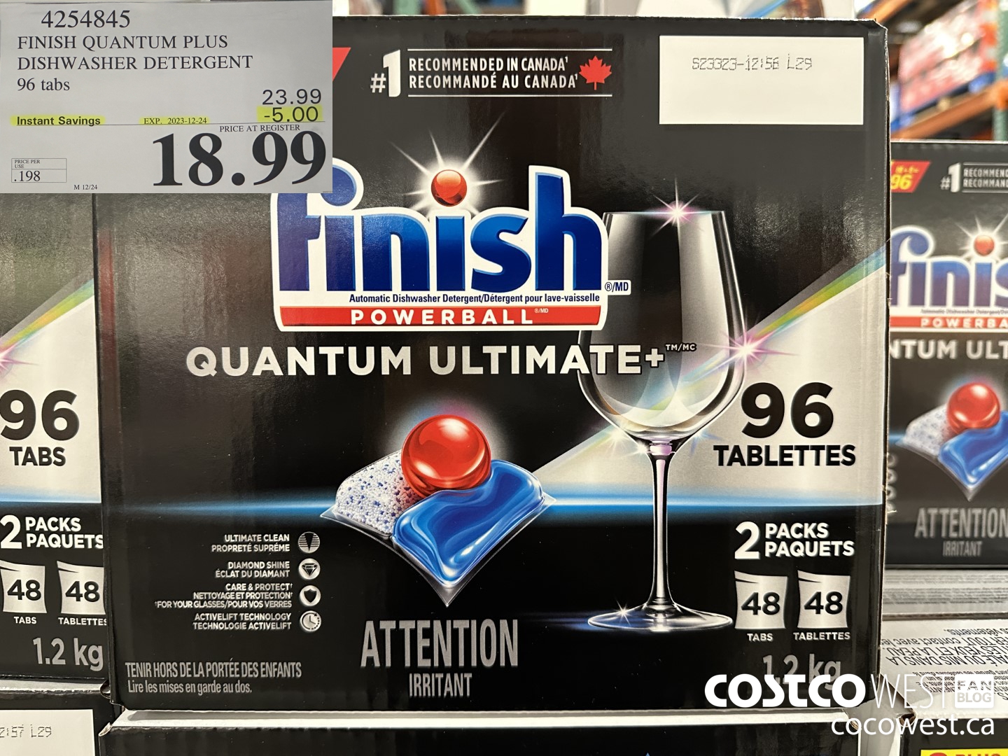 4254845 FINISH QUANTUM PLUS DISHWASHER DETERGENT 96 TABS ($5.00 INSTANT SAVINGS EXPIRES ON 2023-12-24) $18.99