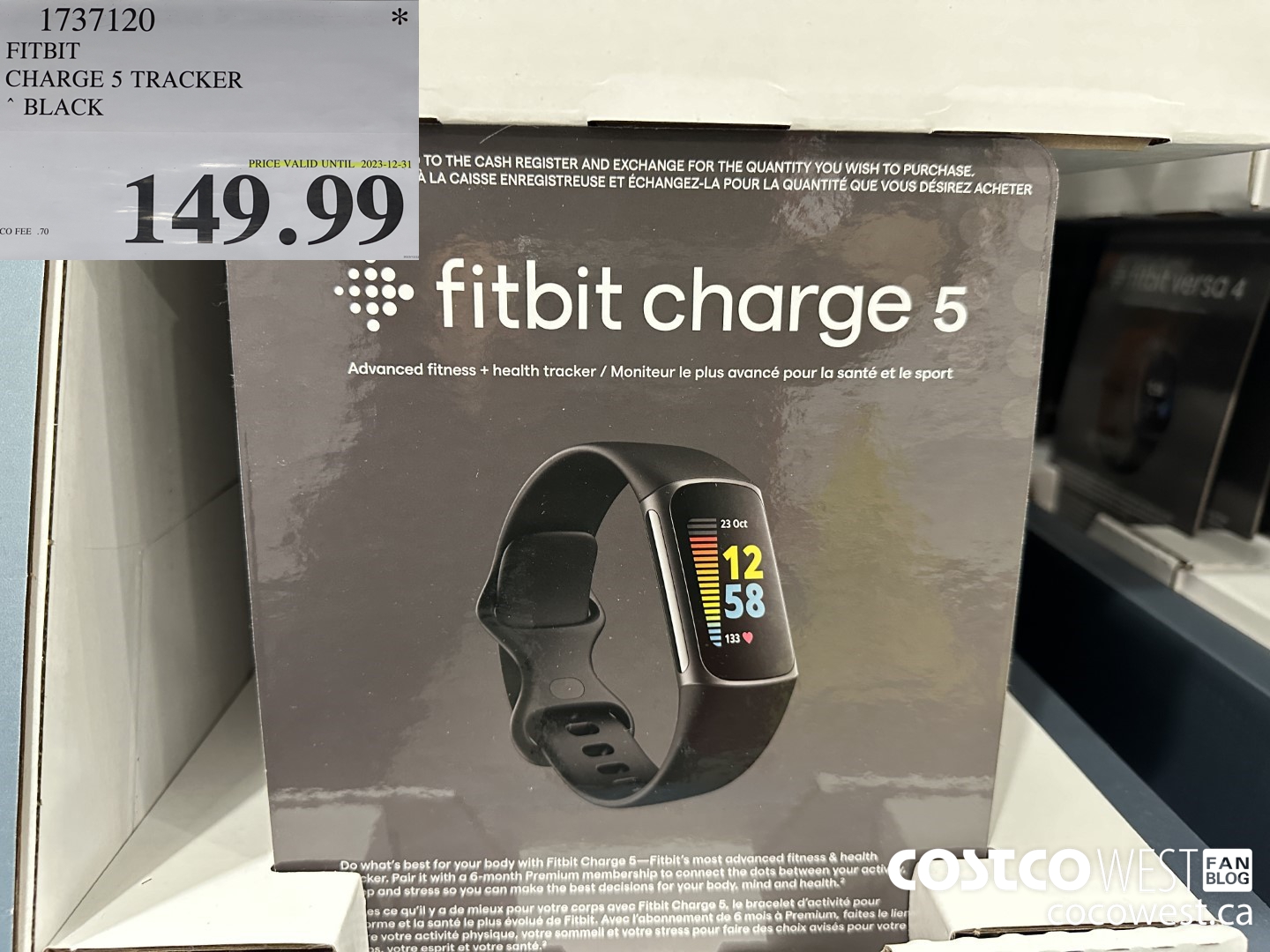 1737120 FITBIT CHARGE 5 TRACKER BLACK (EXPIRES ON 2023-12-31) $149.99