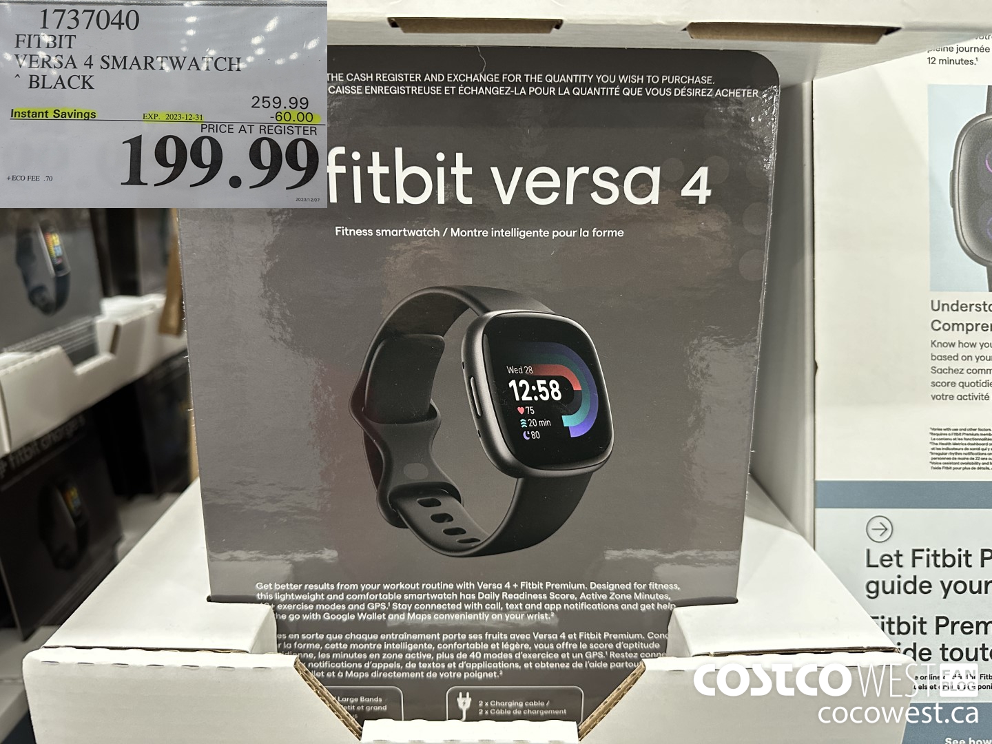 1737040 FITBIT VERSA 4 SMARTWATCH BLACK OR PINK ($60.00 INSTANT SAVINGS EXPIRES ON 2023-12-31) $199.99