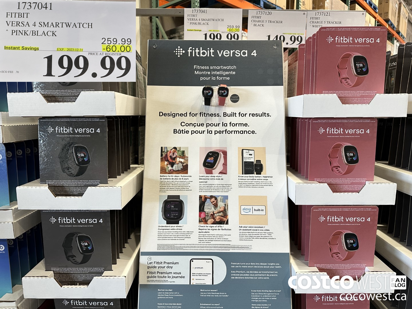 1737041 FITBIT VERSA 4 SMARTWATCH PINK/BLACK ($60.00 INSTANT SAVINGS EXPIRES ON 2023-12-31) $199.99