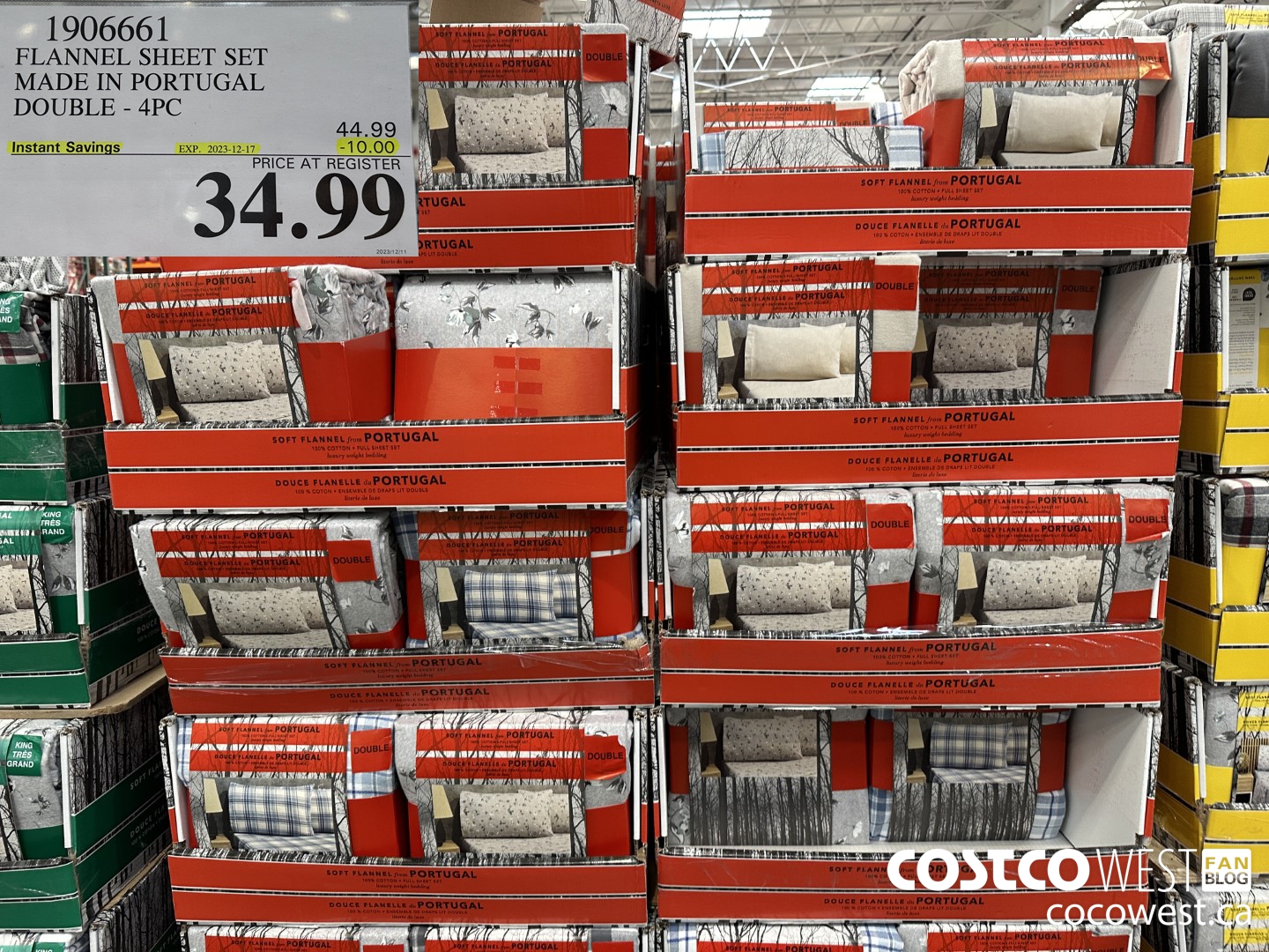1906661 FLANNEL SHEET SET MADE IN PORTUGAL DOUBLE 4PC ($10.00 INSTANT SAVINGS EXPIRES ON 2023-12-17) $34.99