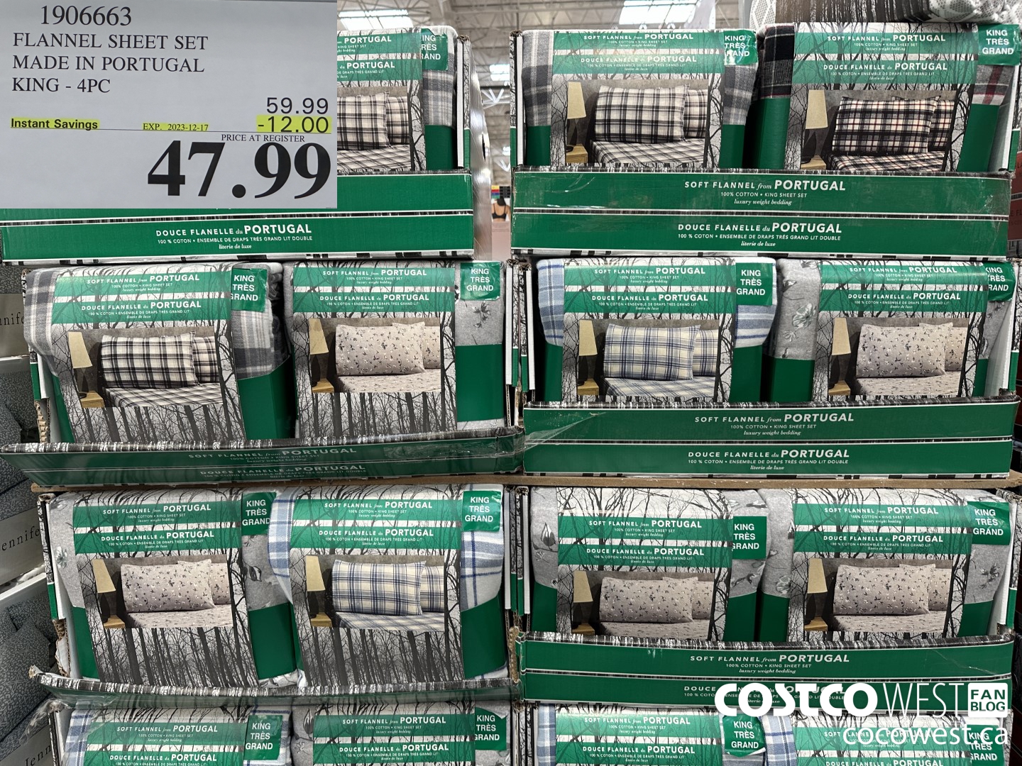 1906663 FLANNEL SHEET SET MADE IN PORTUGAL KING 4PC ($12.00 INSTANT SAVINGS EXPIRES ON 2023-12-17) $47.99