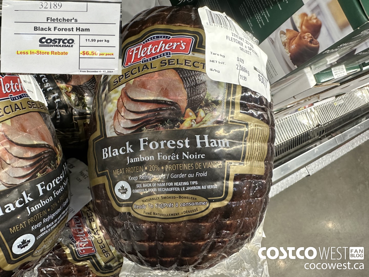 32189 FLETCHER'S BLACK FOREST HAM PRICE PER KG ($6.50 INSTANT SAVINGS EXPIRES ON 2023-12-17)