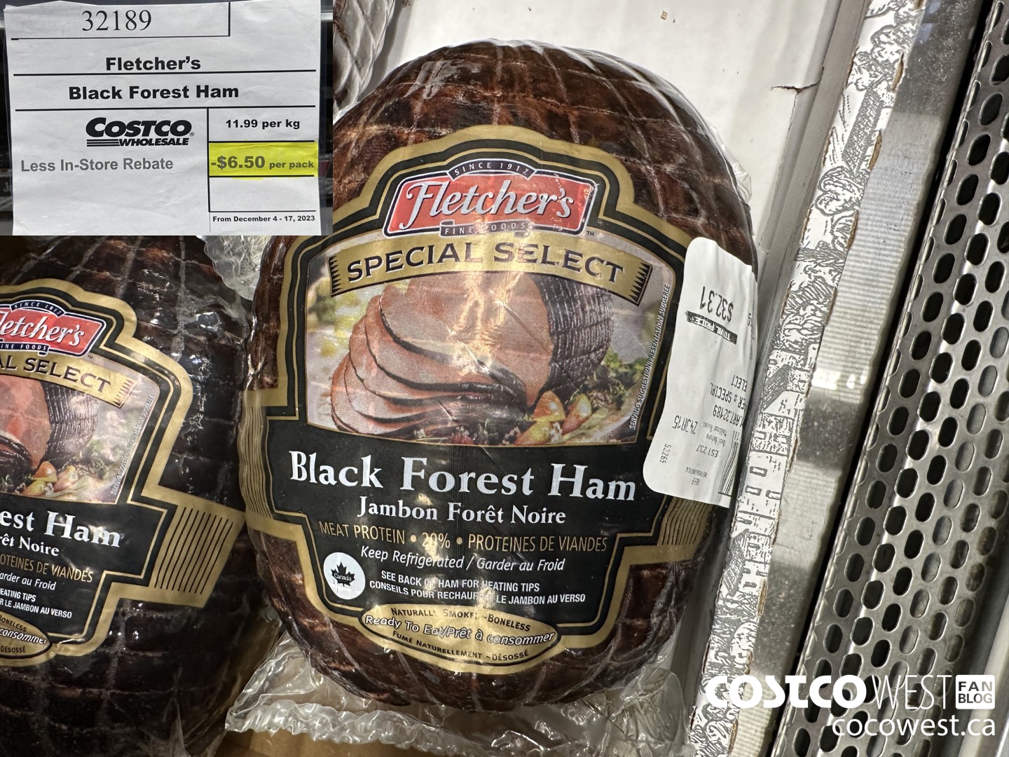 32189 FLETCHER'S BLACK FOREST HAM PRICE PER KG ($6.50 INSTANT SAVINGS EXPIRES ON 2023-12-17)