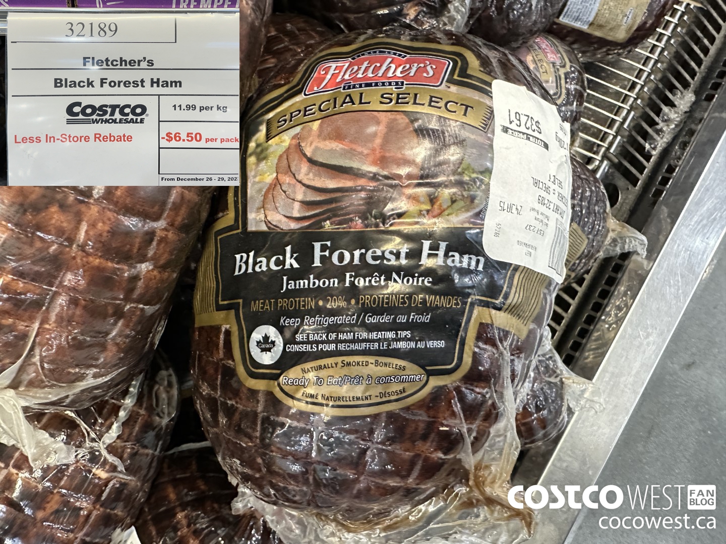 32189 FLETCHER'S BLACK FOREST HAM PRICE PER KG ($6.50 INSTANT SAVINGS EXPIRES ON 2023-12-29)
