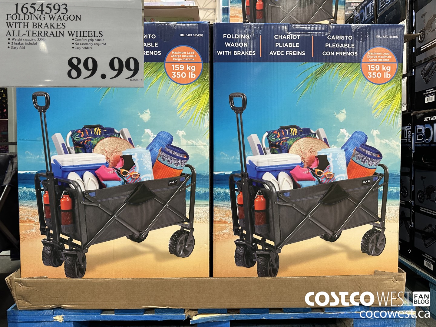 1654593 FOLDINGWAGON WITH BRAKES ALL-TERRAIN WHEELS $89.99