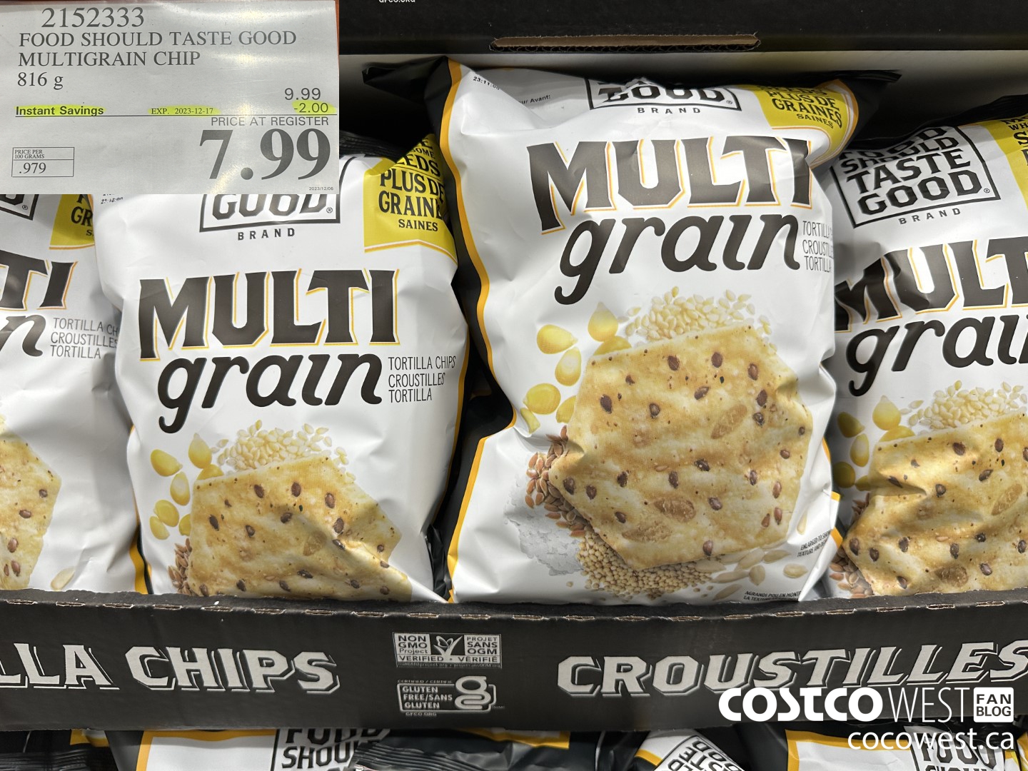 2152333 FOOD SHOULD TASTE GOOD MULTIGRAIN CHIP 816 G ($2.00 INSTANT SAVINGS EXPIRES ON 2023-12-17) $7.99