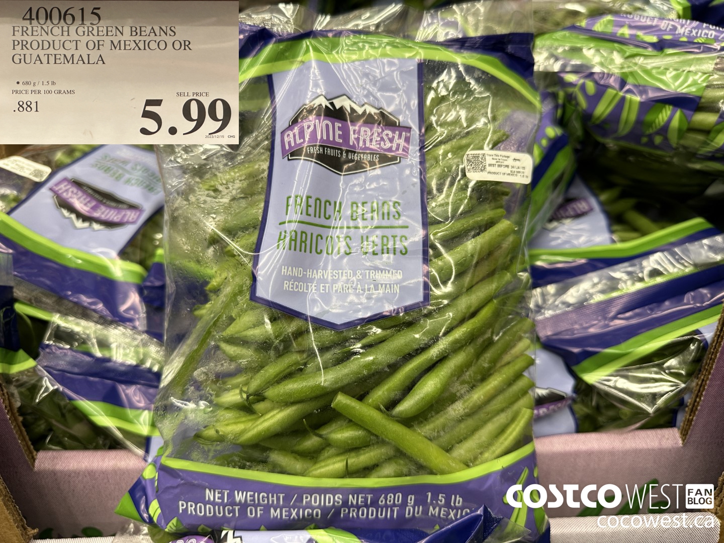 400615 FRENCH GREEN BEANS PRODUCT OF MEXICO OR GUATEMALA $5.99