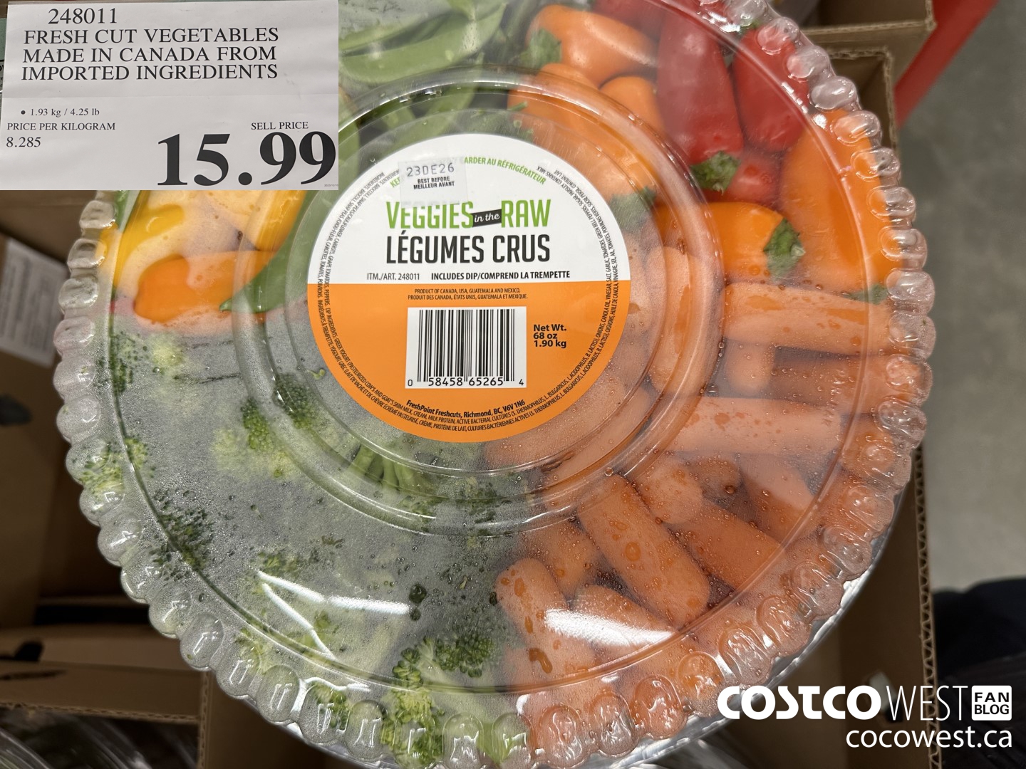 248011 FRESH CUT VEGETABLES MADE IN CANADA FROM IMPORTED INGREDIENTS $15.99