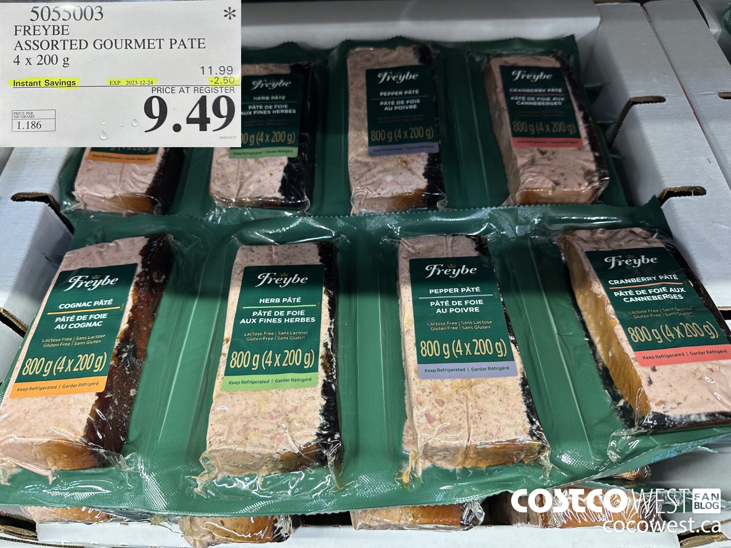 5055003 FREYBE ASSORTED GOURMET PATE 4 x 200 g ($2.50 INSTANT SAVINGS EXPIRES ON 2023-12-24) $9.49