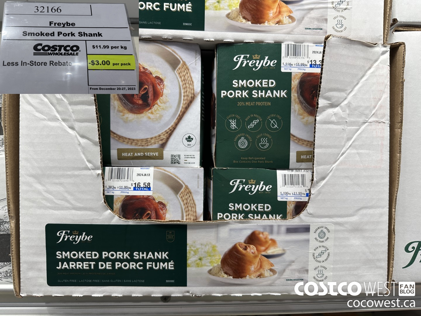 32166 FREYBE SMOKED PORK SHANK PRICE PER KG ($3.00 INSTANT SAVINGS EXPIRES ON 2023-12-27)