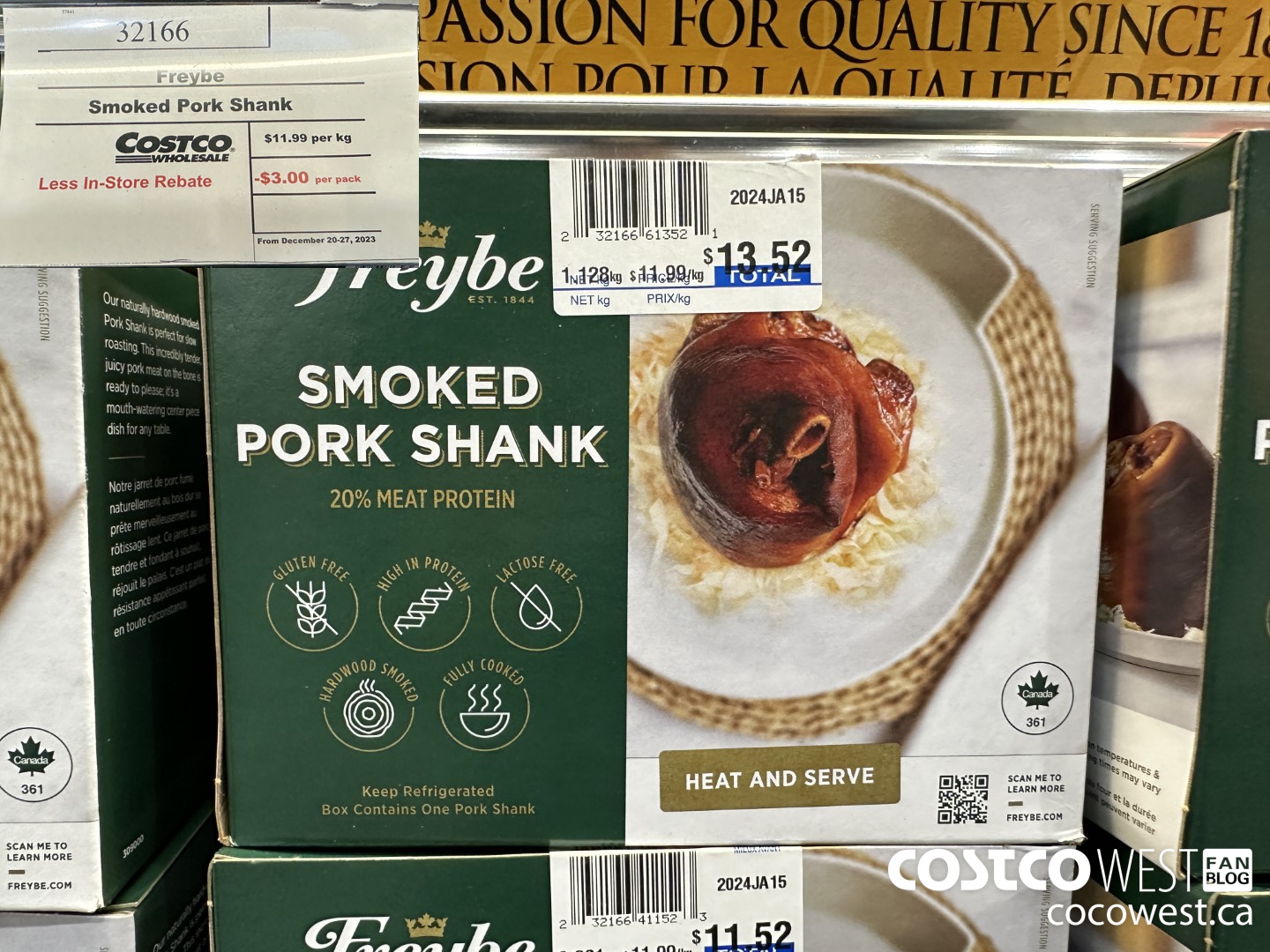 32166 FREYBE SMOKED PORK SHANK PRICE PER KG ($3.00 INSTANT SAVINGS EXPIRES ON 2023-12-27)