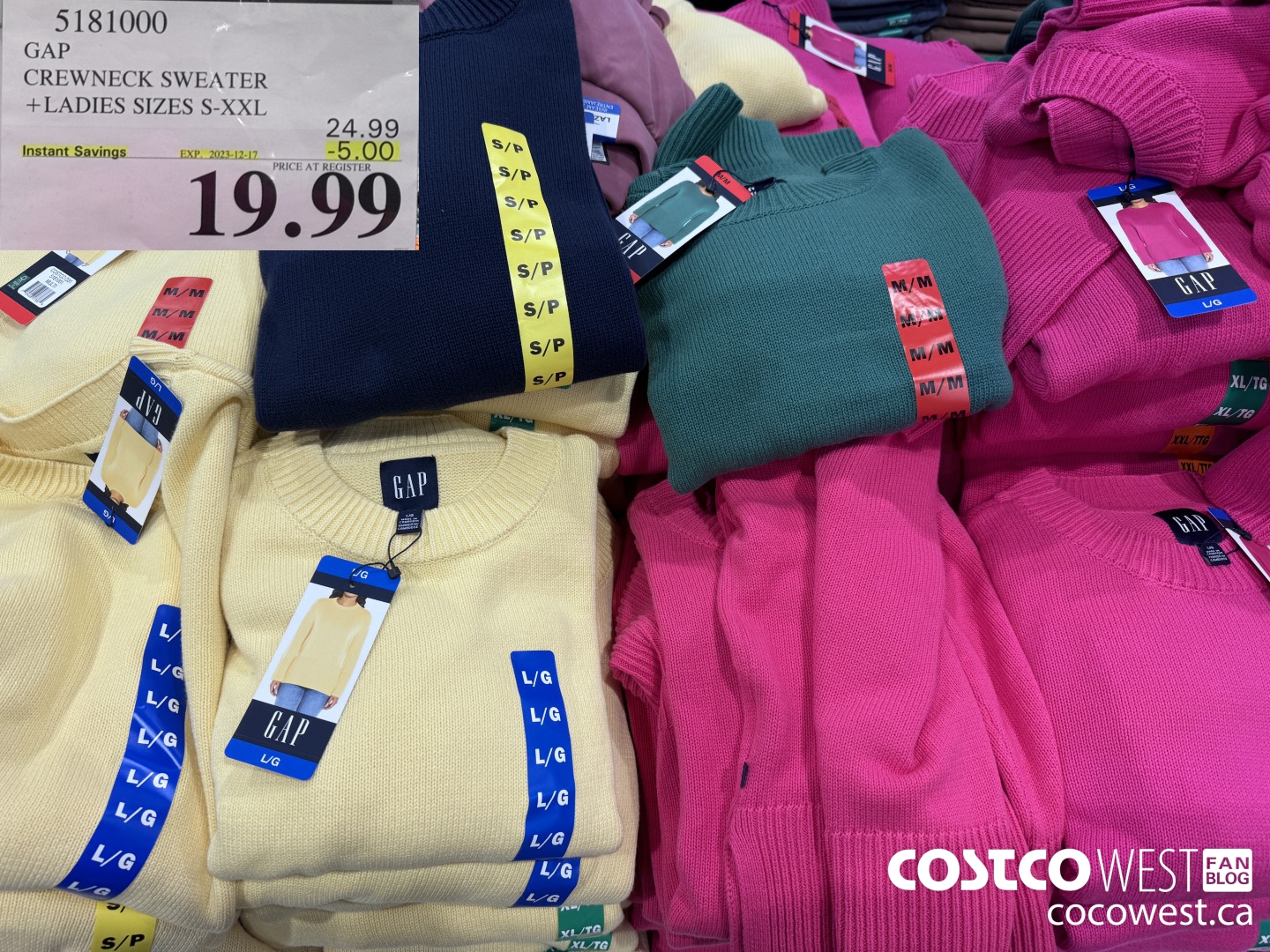 5181000 GAP CREWNECK SWEATER LADIES SIZES S-XXL ($5.00 INSTANT SAVINGS EXPIRES ON 2023-12-17) $19.99