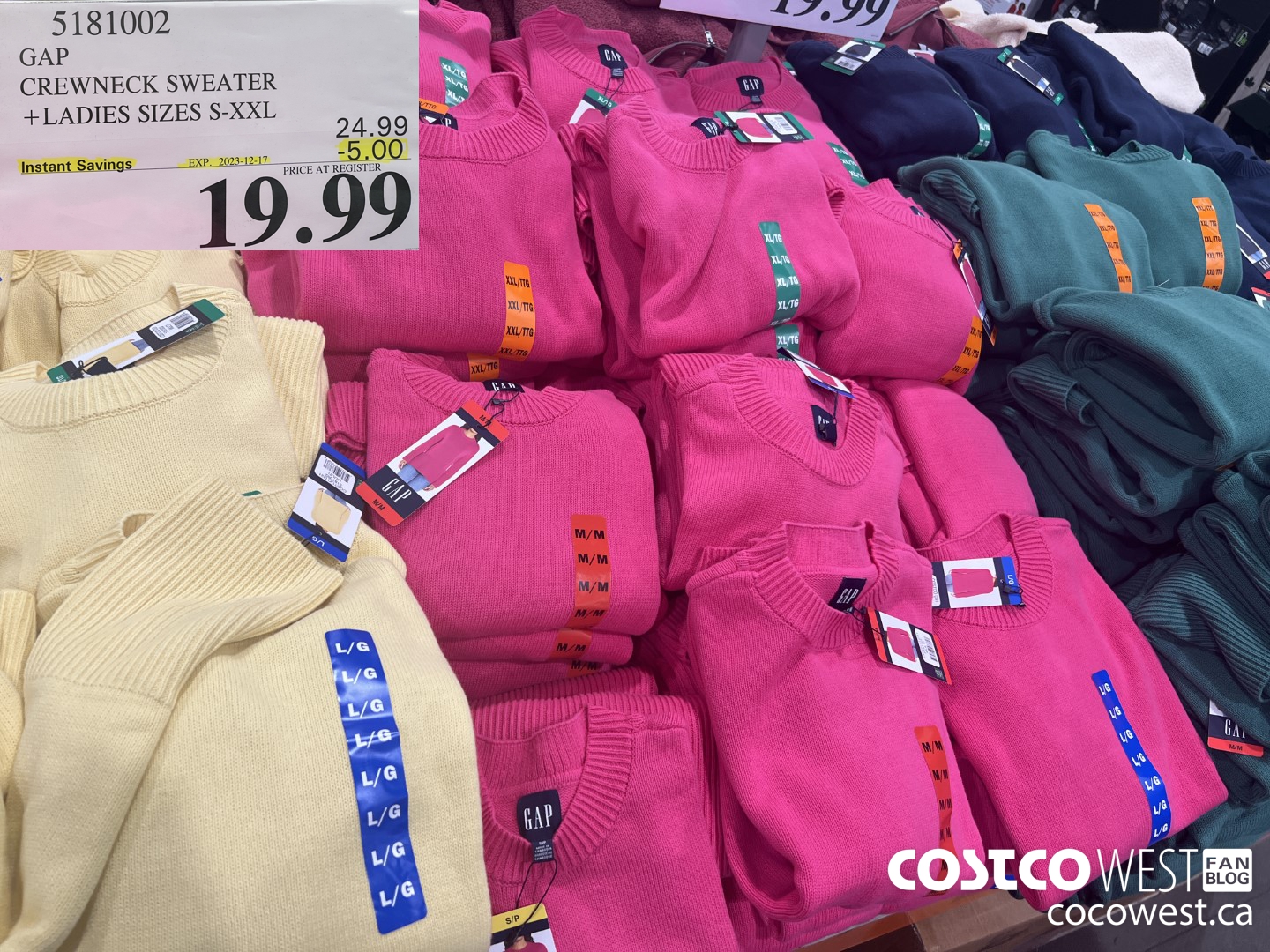 5181002 GAP CREWNECK SWEATER LADIES SIZES S-XXL ($5.00 INSTANT SAVINGS EXPIRES ON 2023-12-17) $19.99