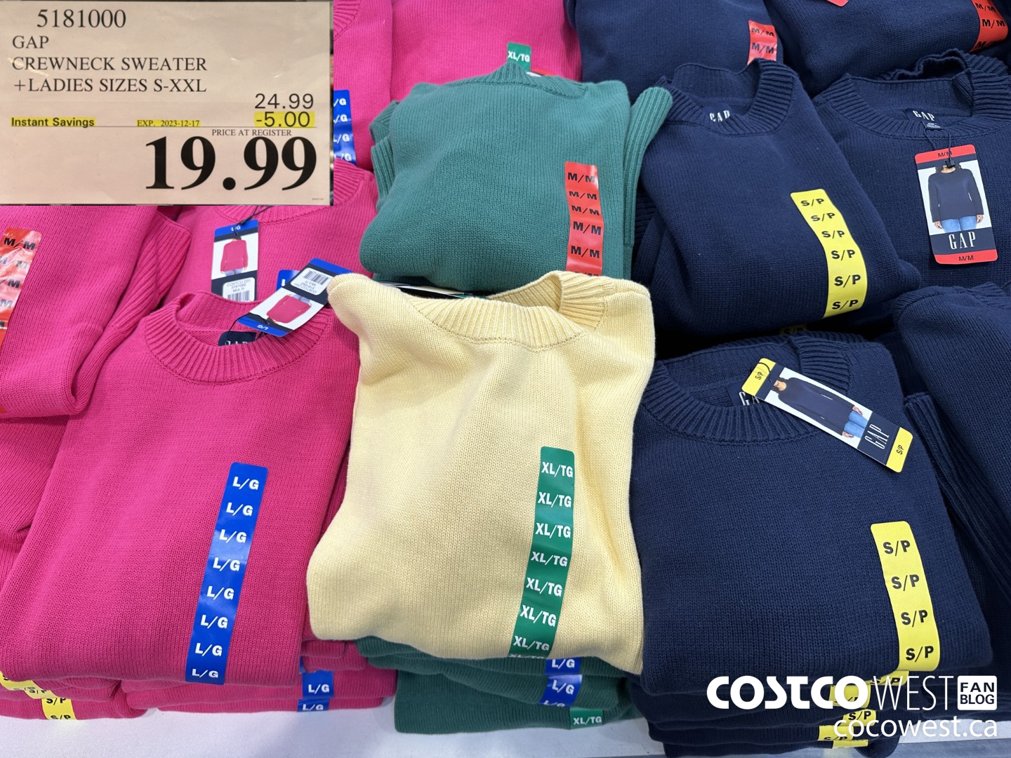 5181000 GAP CREWNECK SWEATER LADIES SIZES S-XXL ($5.00 INSTANT SAVINGS EXPIRES ON 2023-12-17) $19.99