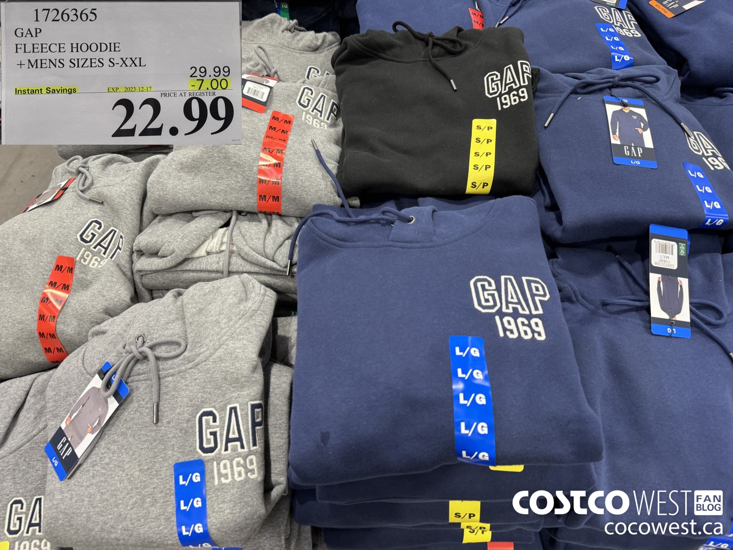 1726365 GAP FLEECE HOODIE MENS SIZES S-XXL ($7.00 INSTANT SAVINGS EXPIRES ON 2023-12-17) $22.99