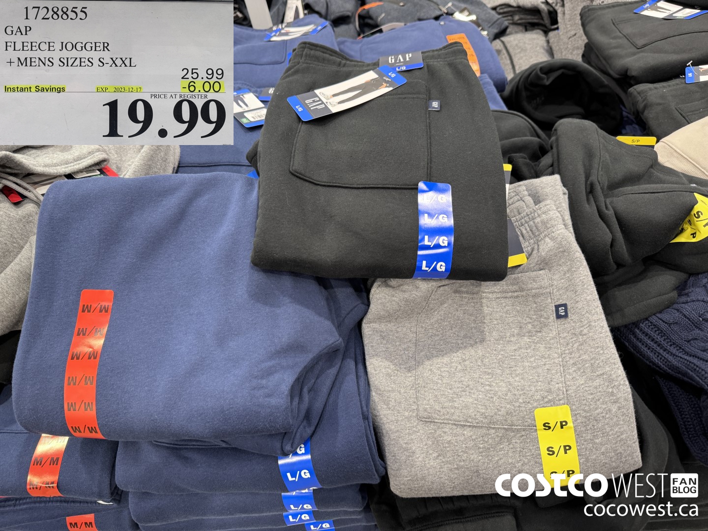 1728855 GAP FLEECE JOGGER MENS SIZES S-XXL ($6.00 INSTANT SAVINGS EXPIRES ON 2023-12-17) $19.99