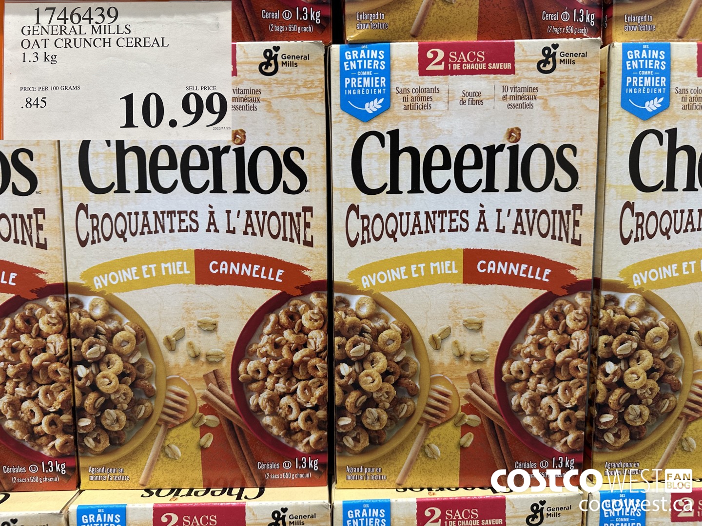 1746439 GENERAL MILLS OAT CRUNCH CEREAL 1.3 KG $10.99