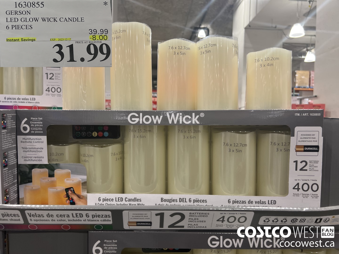 1630855 GERSON LED GLOW WICK CANDLE 6 PIECES ($8.00 INSTANT SAVINGS EXPIRES ON 2023-12-17) $31.99