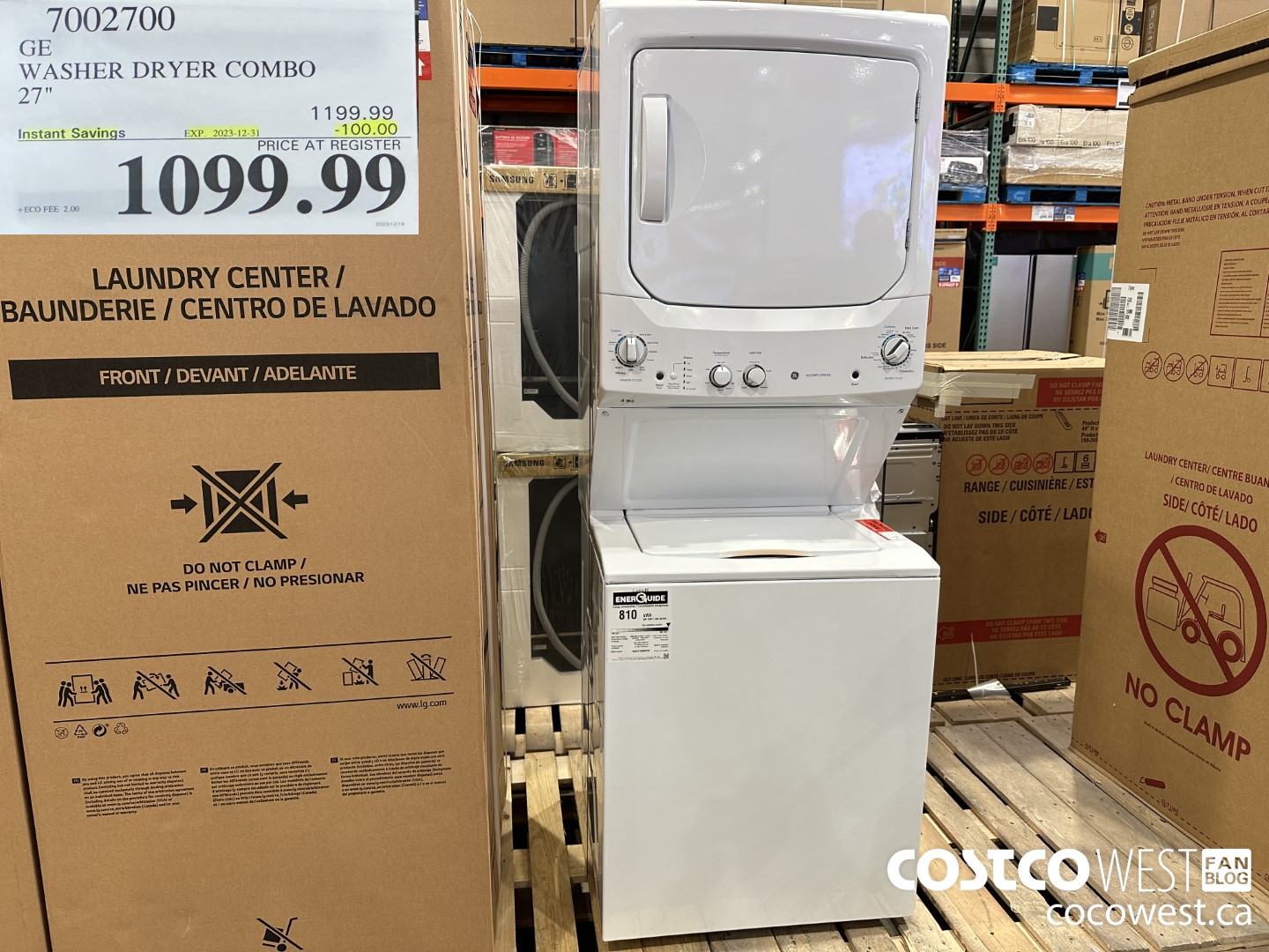 7002700 GE WASHER DRYER COMBO 27