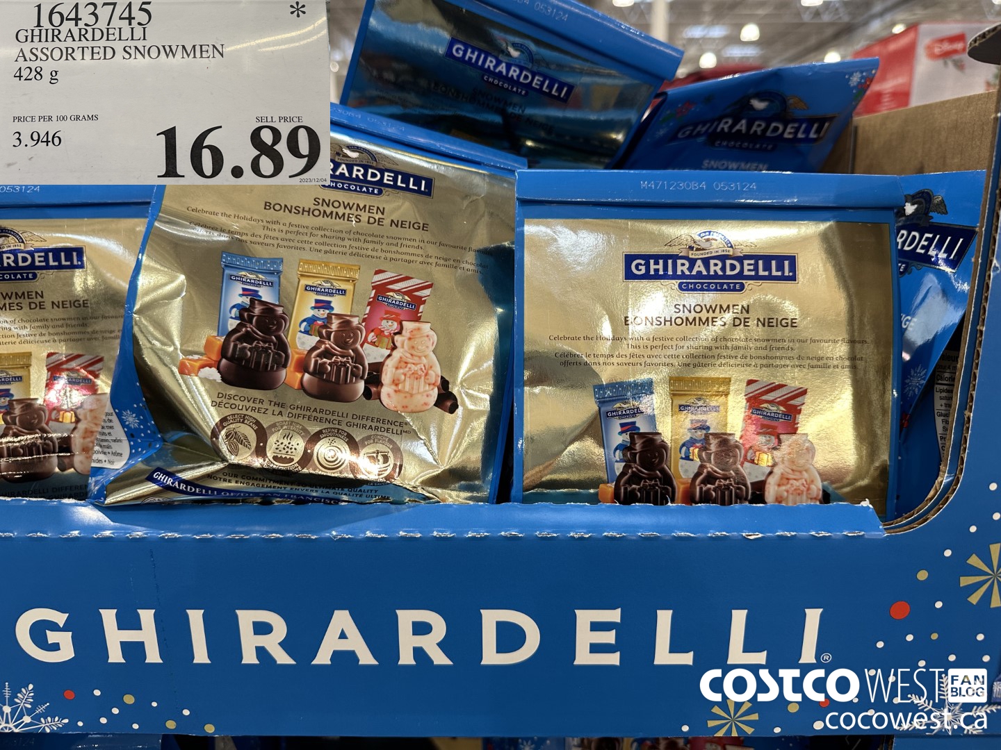 1643745 GHIRARDELLI ASSORTED SNOWMEN 428 G $16.89