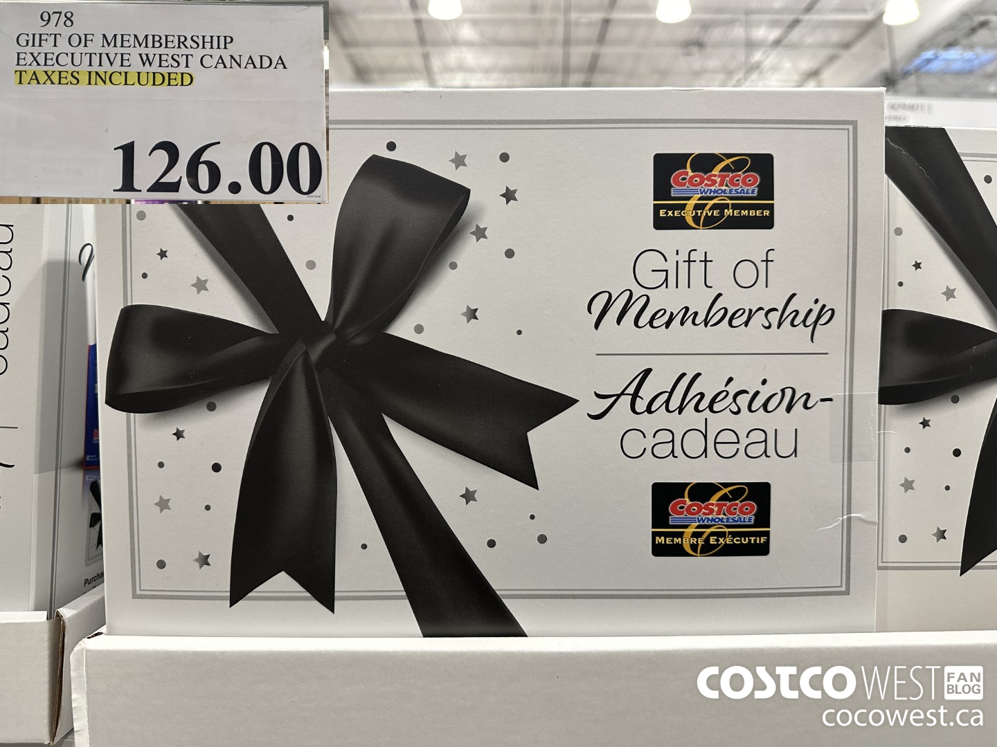 978 GIFT OF MEMBERSHIP EXECUTIVE WEST CANADA TAXES INCLUDED $126.00