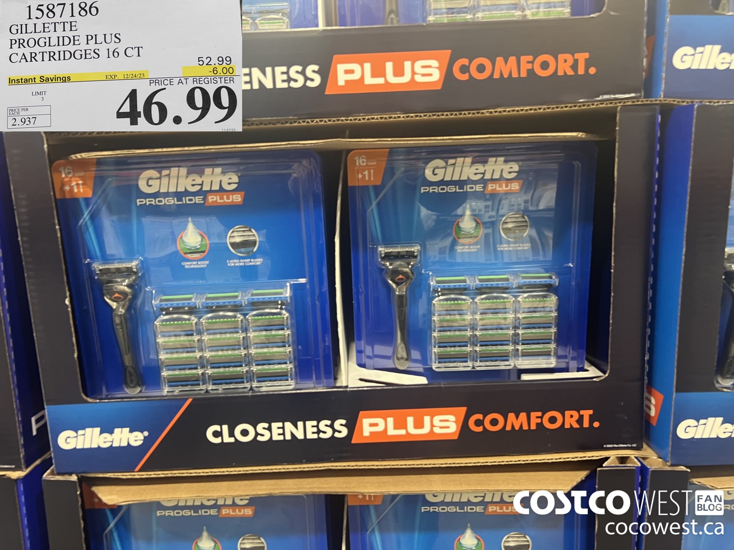 1587186 GILLETTE PROGLIDE PLUS CARTRIDGES 16 CT ($6.00 INSTANT SAVINGS EXPIRES ON 2023-12-24) $46.99