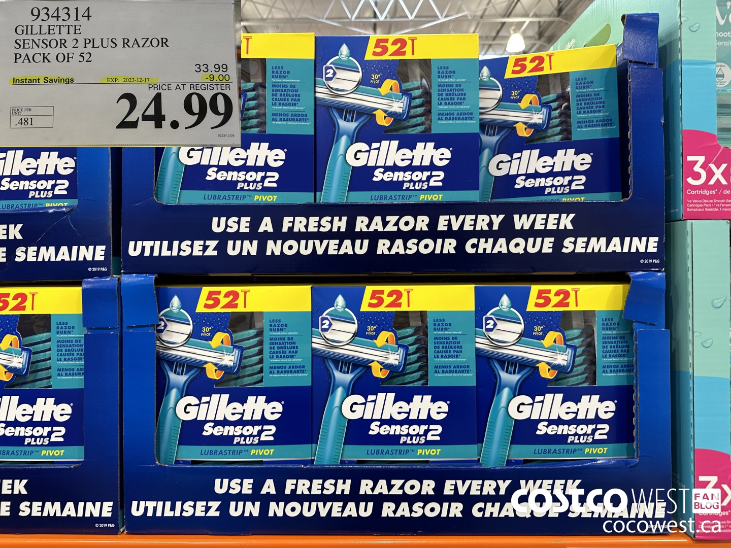 934314 GILLETTE SENSOR 2 PLUS DISPOSABLE RAZORS PACK OF 52 ($9.00 INSTANT SAVINGS EXPIRES ON 2023-12-17) $24.99