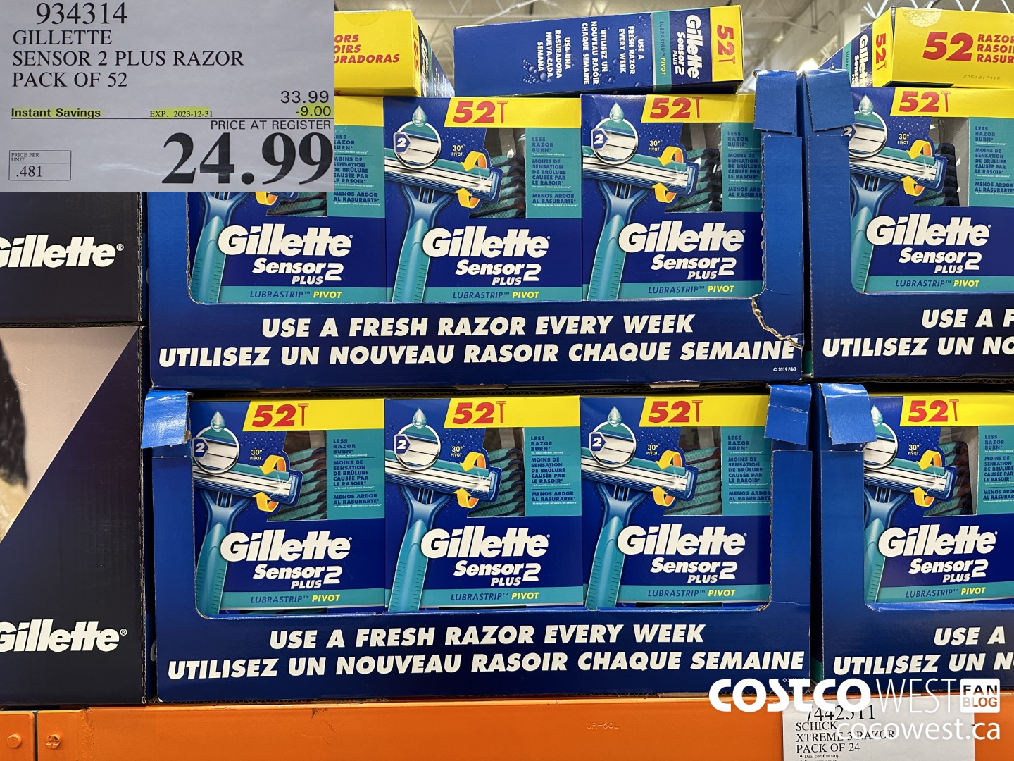 934314 GILLETTE SENSOR 2 PLUS DISPOSABLE RAZORS PACK OF 52 ($9.00 INSTANT SAVINGS EXPIRES ON 2023-12-31) $24.99