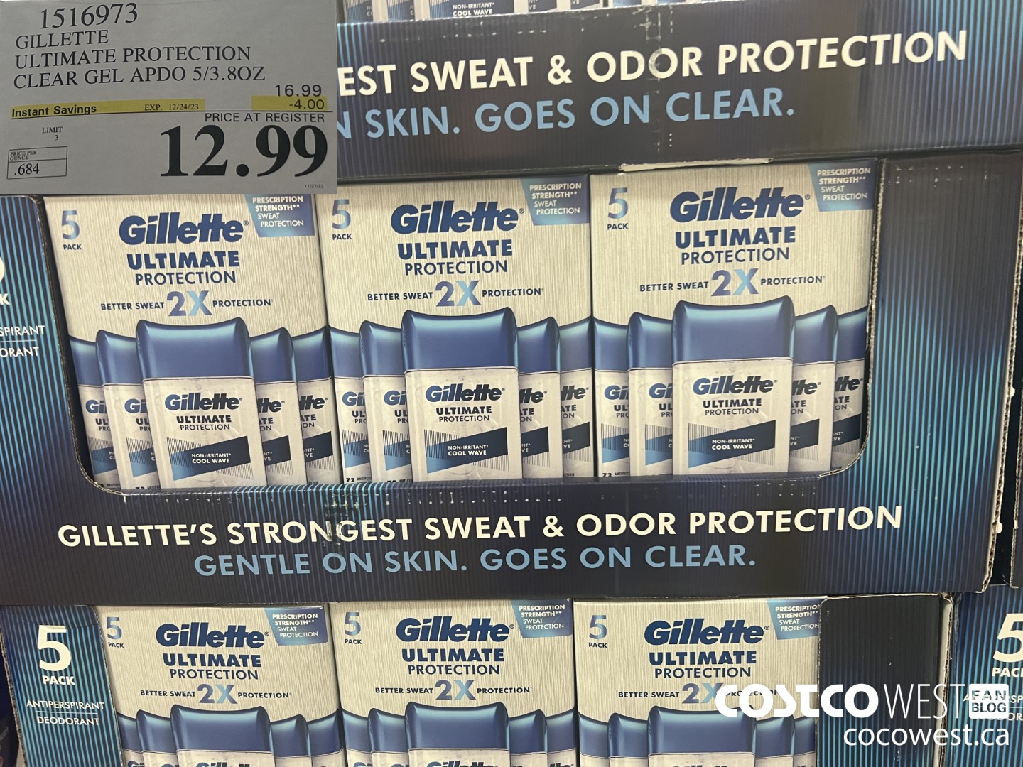 1516973 GILLETTE ULTIMATE PROTECTION CLEAR GEL APDO 5/3.8 OZ ($4.00 INSTANT SAVINGS EXPIRES ON 2023-12-24) $12.99