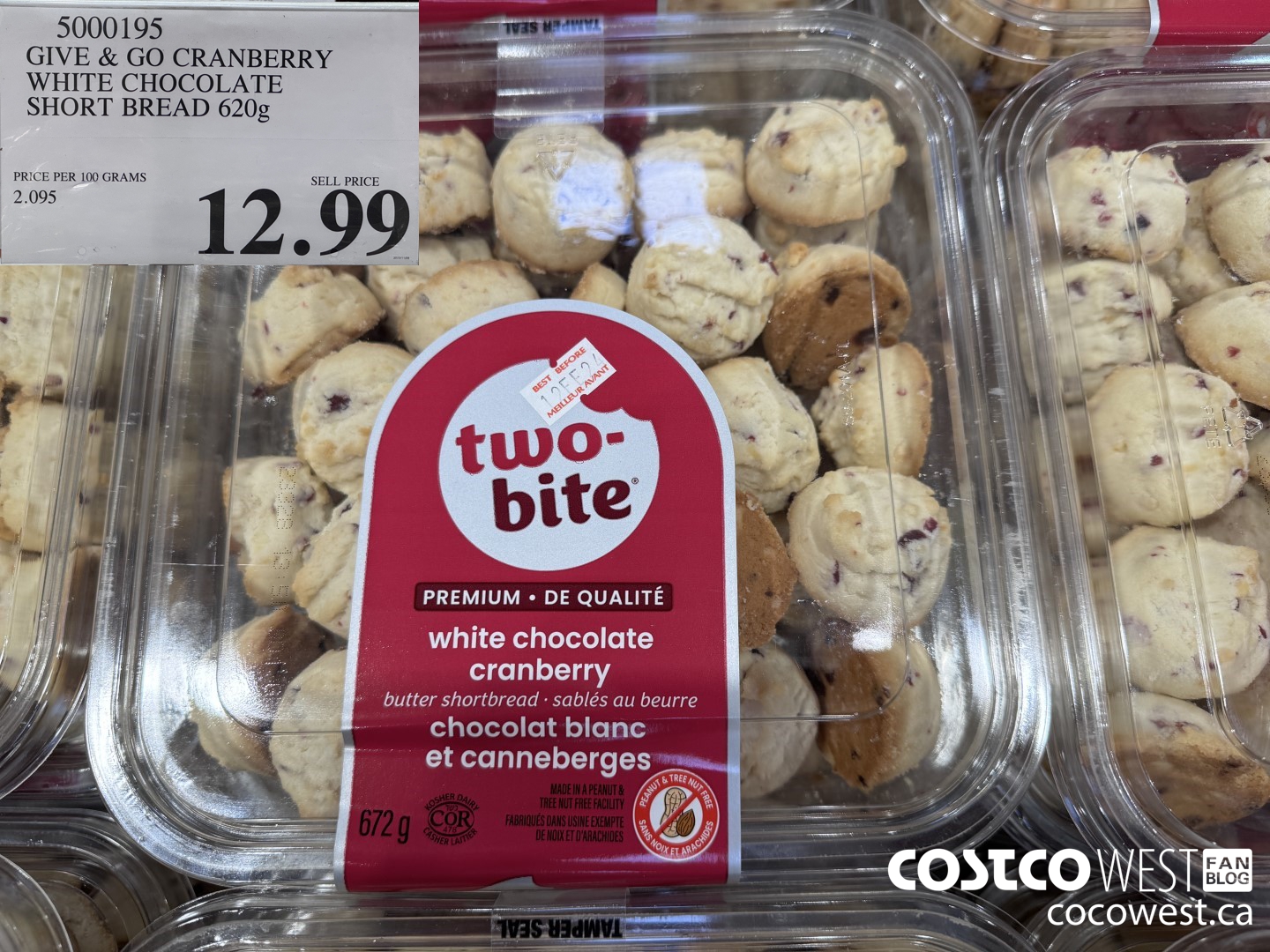 5000195 GIVE & GO CRANBERRY WHITE CHOCOLATE SHORT BREAD 620G $12.99