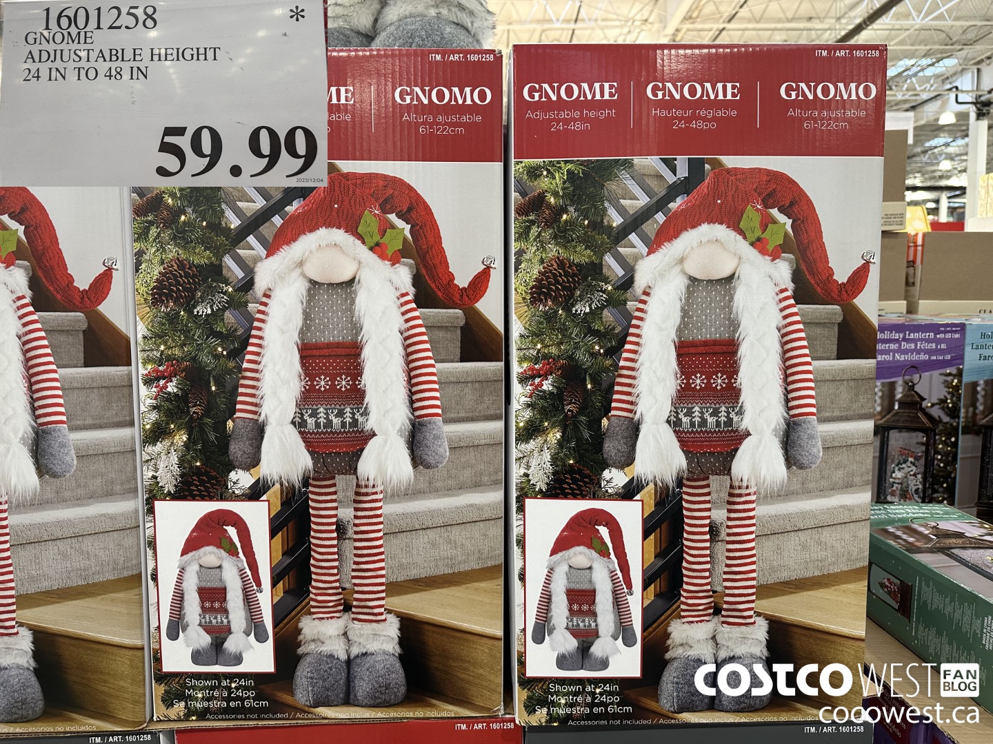 1601258 GNOME ADJUSTABLE HEIGHT 24 IN TO 48 IN $59.99