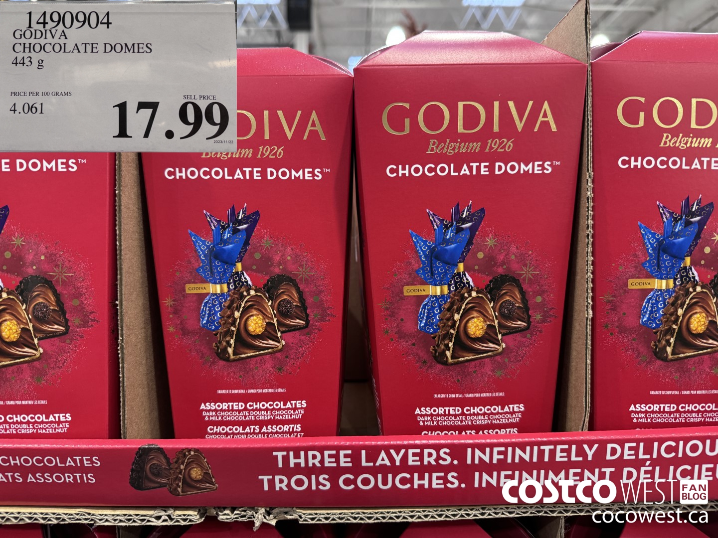 1490904 GODIVA CHOCOLATE DOMES 443 G $17.99