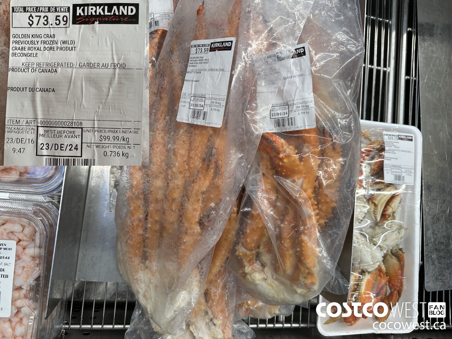 28108 GOLDEN KING CRAB PREVIOUSLY FROZEN (WILD) $99.99