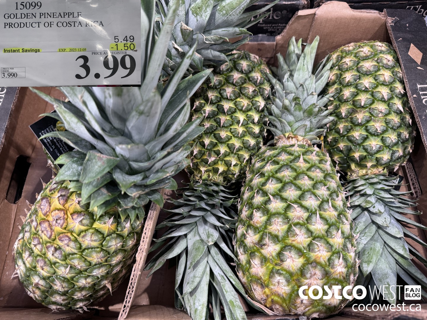 15099 GOLDEN PINEAPPLE PRODUCT OF COSTA RICA ($1.50 INSTANT SAVINGS EXPIRES ON 2023-12-05) $3.99
