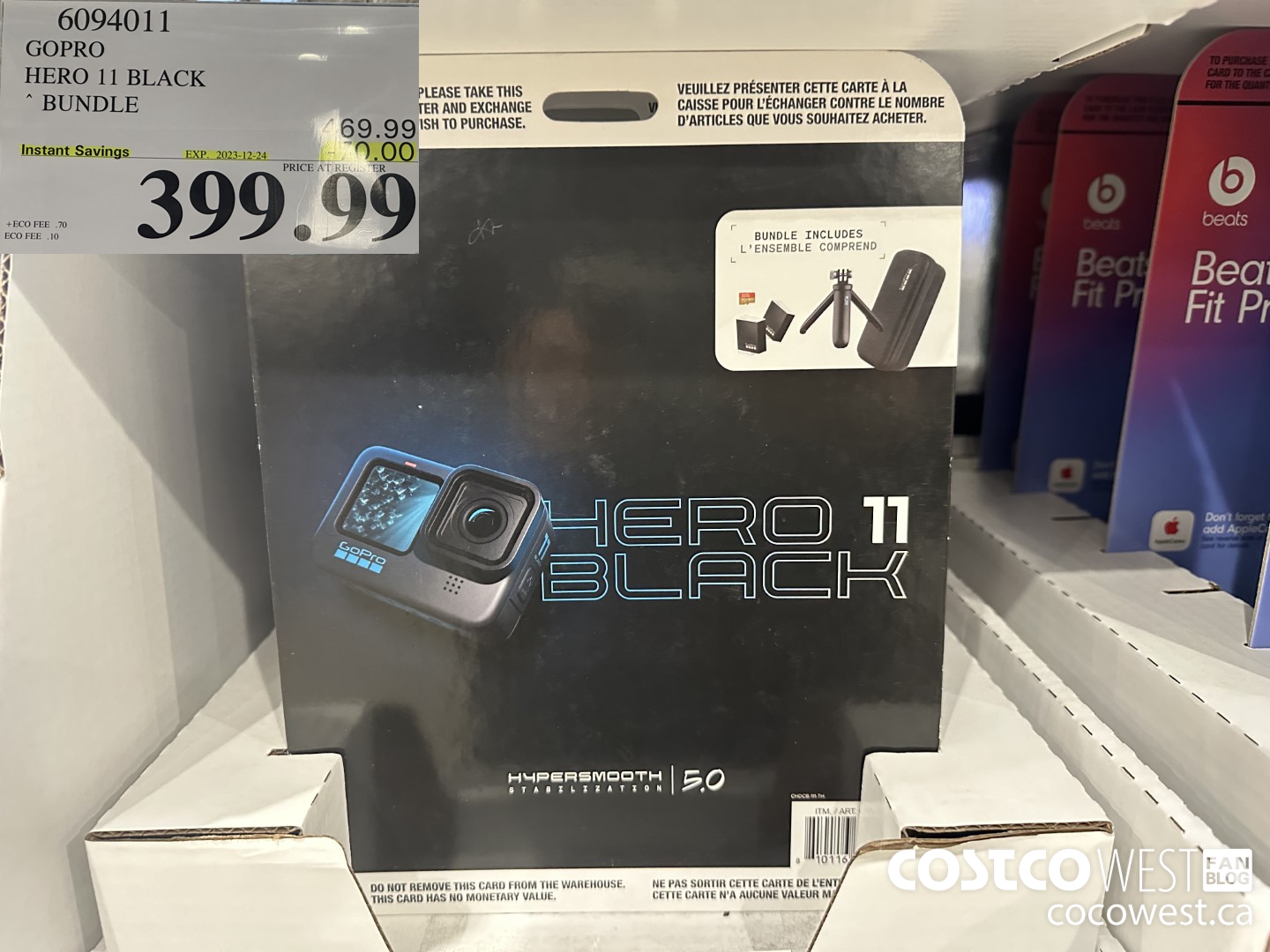 6094011 GOPRO HERO11 ACTION CAMERA BUNDLE ($80.00 INSTANT SAVINGS EXPIRES ON 2023-12-24) $399.99