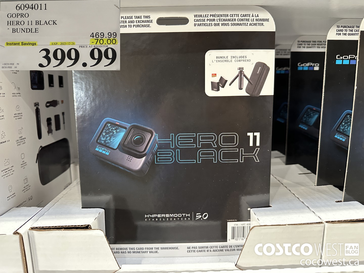 6094011 GOPRO HERO11 ACTION CAMERA BUNDLE ($70.00 INSTANT SAVINGS EXPIRES ON 2023-12-24) $399.99