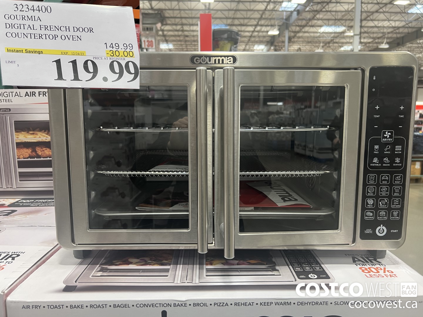 3234400 GOURMIA DIGITAL AIR FRYER TOASTER OVEN ($30.00 INSTANT SAVINGS EXPIRES ON 2023-12-24) $119.99