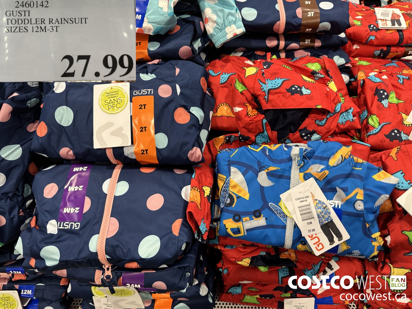 2460142 GUSTI TODDLER RAINSUIT SIZES 12M-3T $27.99