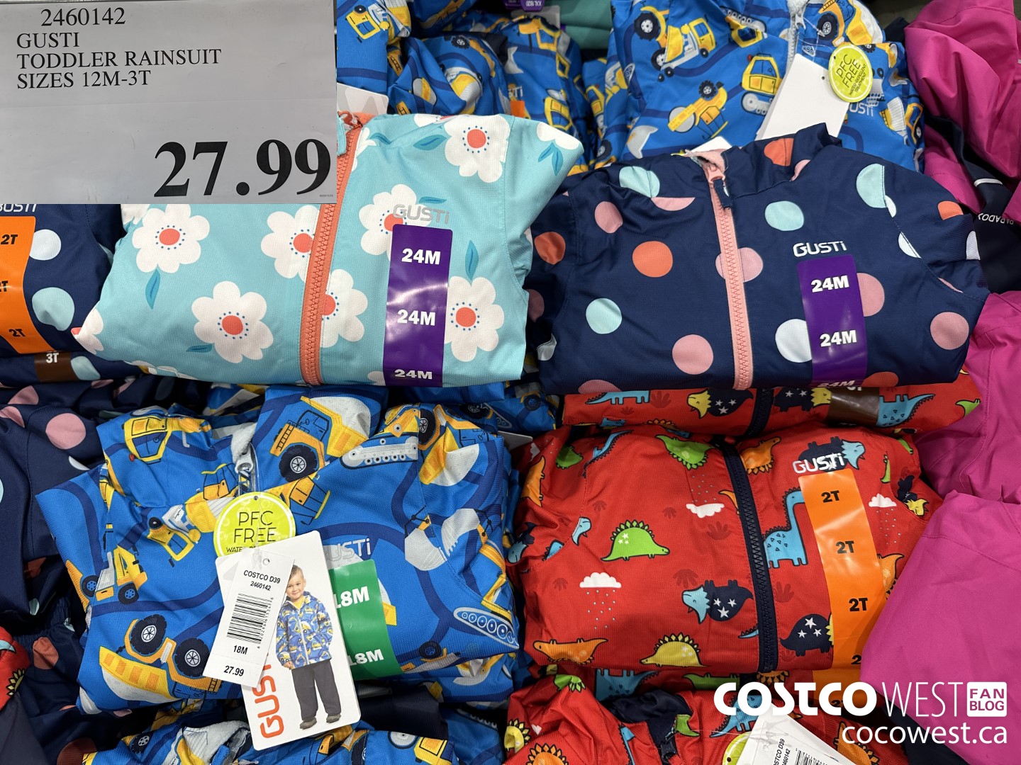 2460142 GUSTI TODDLER RAINSUIT SIZES 12M-3T $27.99