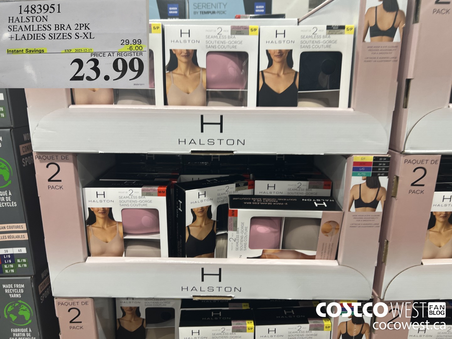 1483951 HALSTON SEAMLESS BRA 2PK LADIES SIZES S-XL ($6.00 INSTANT SAVINGS EXPIRES ON 2023-12-17) $23.99