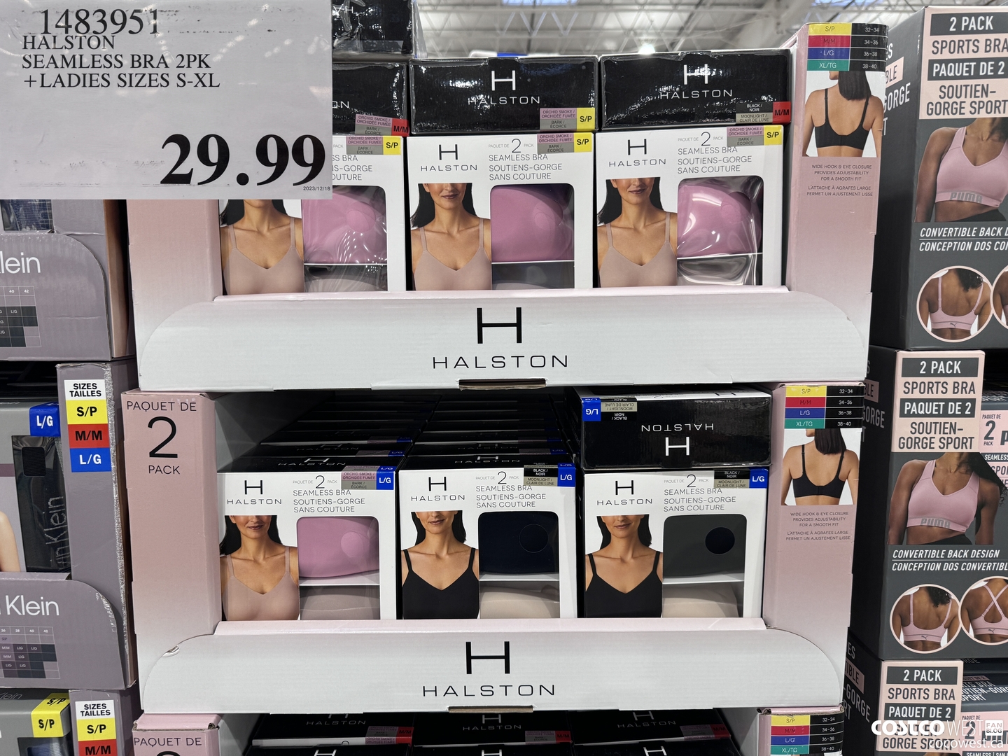 1483951 HALSTON SEAMLESS BRA 2PK LADIES SIZES S-XL $29.99
