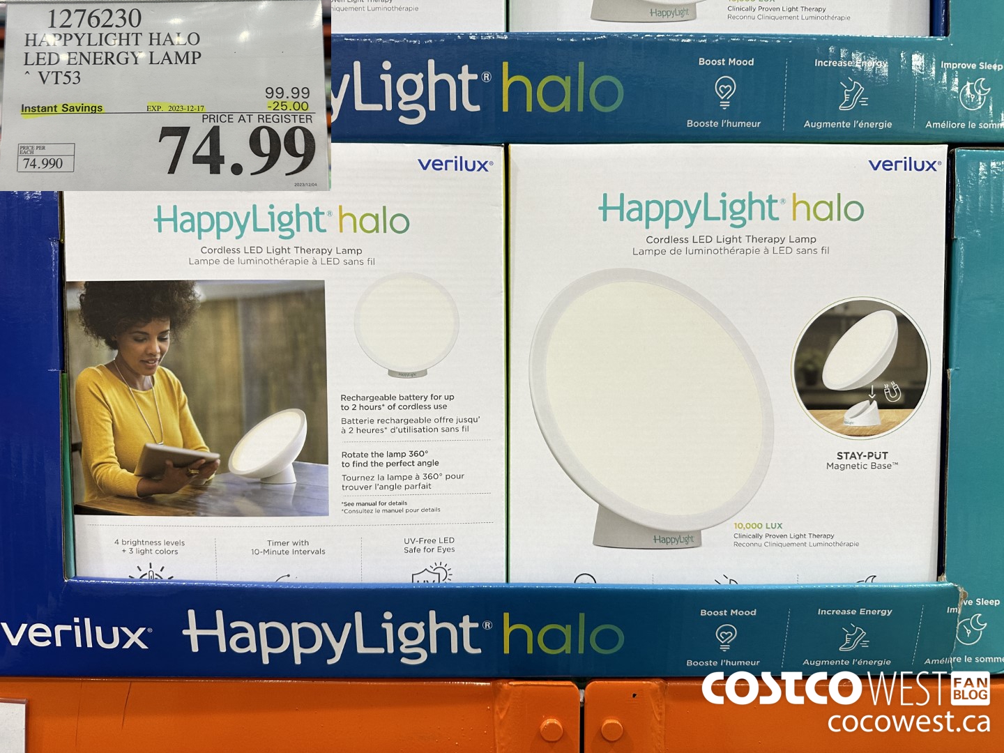 1276230 HAPPYLIGHT HALO LED ENERGY LAMP VT53 ($25.00 INSTANT SAVINGS EXPIRES ON 2023-12-17) $74.99